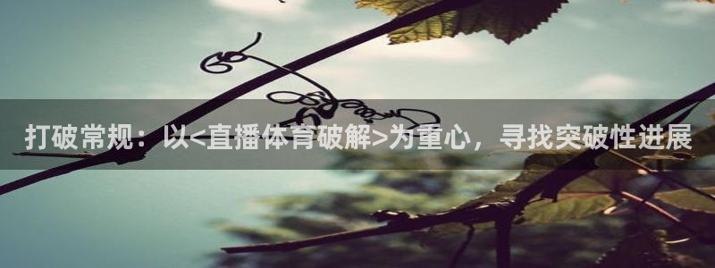 打破常规：以<直播体育破解>为重心，寻找突破性进展